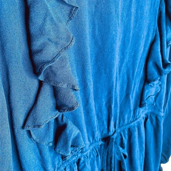 Ellison Women's Navy Ruffle Long Sleeve Mini Dress - Picture 6 of 12